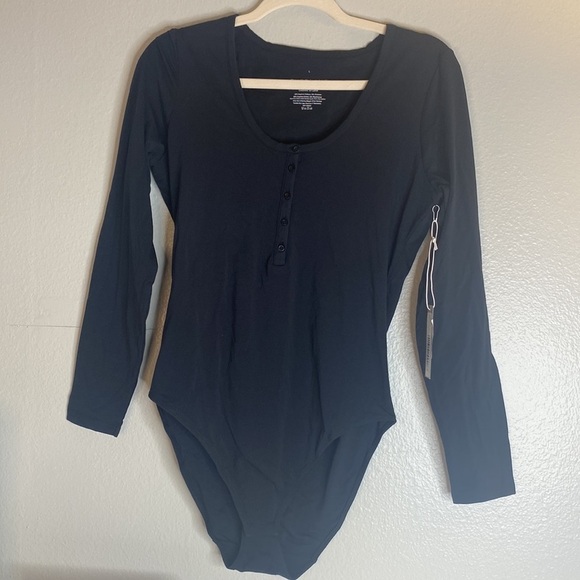 Everlane The Henley Bodysuit Black NWT - Picture 4 of 6
